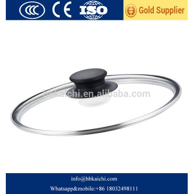 4mm clear c type round tempered glass lid for cookware from China factory